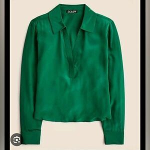 J. Crew Women’s Bungalow popover shirt in crepe de chine Size S NWT #CF440